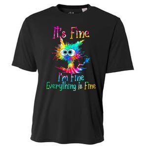 Its Fine Im Fine Everything Is Fine Funny Cat Tie Dye. Cooling Performance Crew T-Shirt