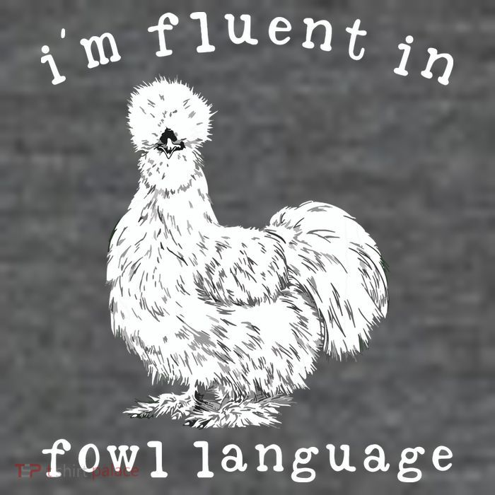 Im Fluent In Fowl Language Funny Silkie Chicken Farmhouse Short Acrylic Beanie