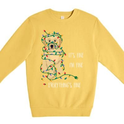 Its Fine Im Fine Everything Is Fine Christmas Lights Gift Premium Crewneck Sweatshirt