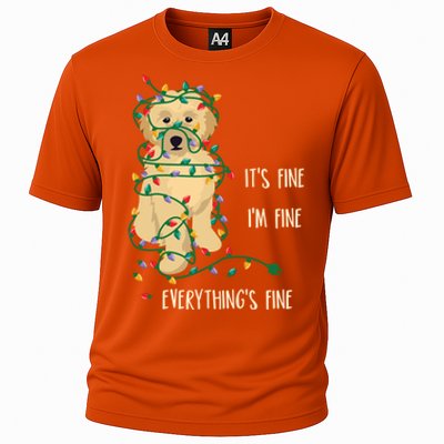 Its Fine Im Fine Everything Is Fine Christmas Lights Gift Cooling Performance Crew T-Shirt