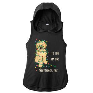 Its Fine Im Fine Everything Is Fine Christmas Lights Gift Ladies PosiCharge Tri-Blend Wicking Draft Hoodie Tank