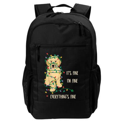 Its Fine Im Fine Everything Is Fine Christmas Lights Gift Backpack
