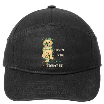 Its Fine Im Fine Everything Is Fine Christmas Lights Gift 7-Panel Snapback Hat