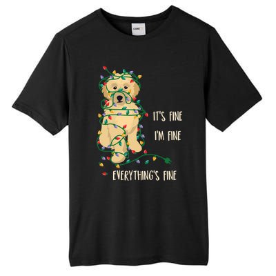 Its Fine Im Fine Everything Is Fine Christmas Lights Gift Tall Fusion ChromaSoft Performance T-Shirt