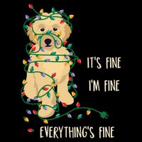 Its Fine Im Fine Everything Is Fine Christmas Lights Gift Drawstring Bag