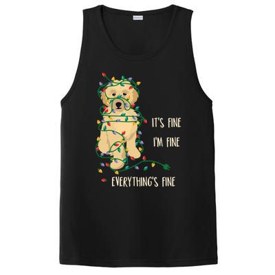 Its Fine Im Fine Everything Is Fine Christmas Lights Gift PosiCharge Competitor Tank