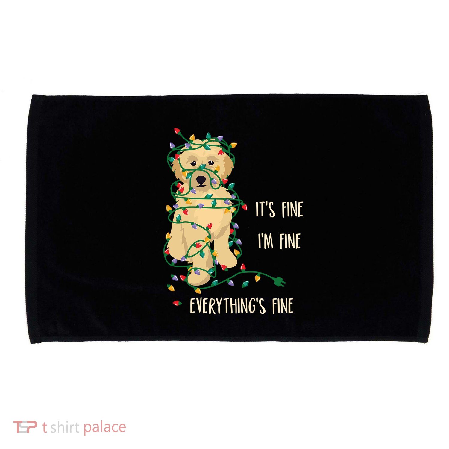 Its Fine Im Fine Everything Is Fine Christmas Lights Gift Microfiber Hand Towel