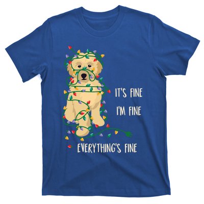 Its Fine Im Fine Everything Is Fine Christmas Lights Gift T-Shirt