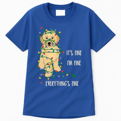 Its Fine Im Fine Everything Is Fine Christmas Lights Gift Tall T-Shirt