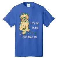 Its Fine Im Fine Everything Is Fine Christmas Lights Gift Tall T-Shirt