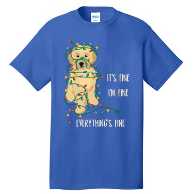 Its Fine Im Fine Everything Is Fine Christmas Lights Gift Tall T-Shirt