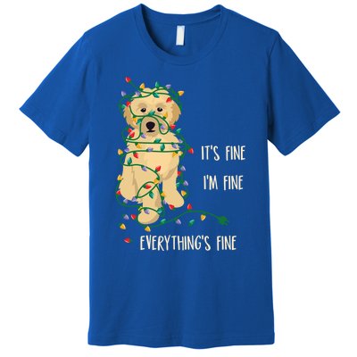 Its Fine Im Fine Everything Is Fine Christmas Lights Gift Premium T-Shirt