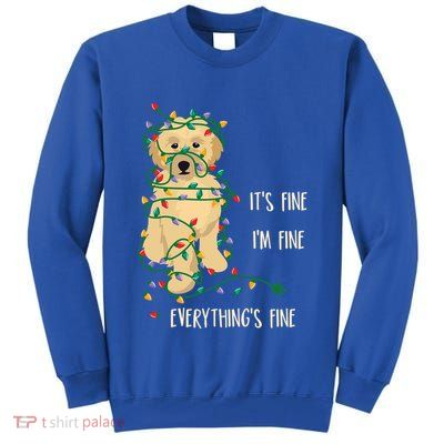 Its Fine Im Fine Everything Is Fine Christmas Lights Gift Tall Sweatshirt
