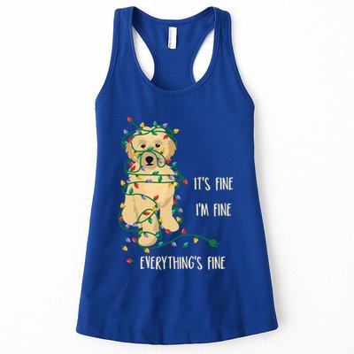 Its Fine Im Fine Everything Is Fine Christmas Lights Gift Womens Tank Top