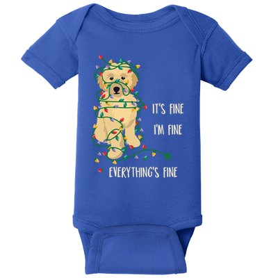 Its Fine Im Fine Everything Is Fine Christmas Lights Gift Baby Bodysuit
