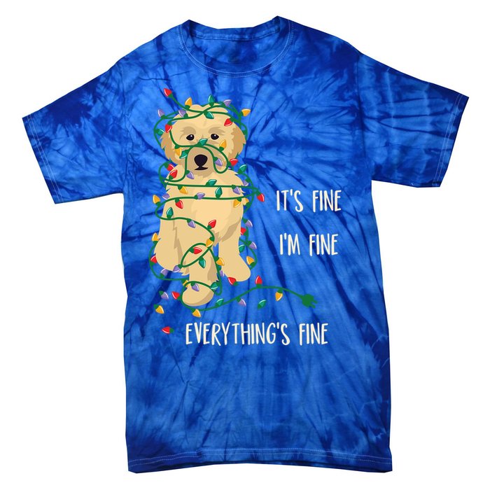 Its Fine Im Fine Everything Is Fine Christmas Lights Gift Tie-Dye T-Shirt