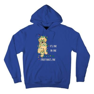 Its Fine Im Fine Everything Is Fine Christmas Lights Gift Tall Hoodie