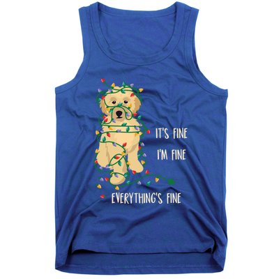 Its Fine Im Fine Everything Is Fine Christmas Lights Gift Tank Top