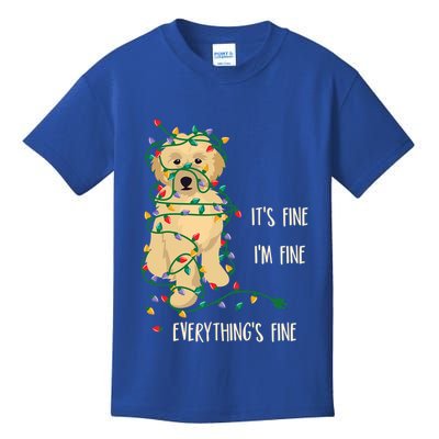 Its Fine Im Fine Everything Is Fine Christmas Lights Gift Kids T-Shirt