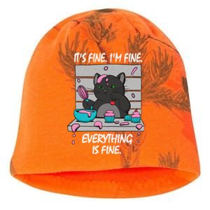 It's Fine I'm Fine Everything Is Fine Bakery Cat Lover Cool Gift Kati - Camo Knit Beanie