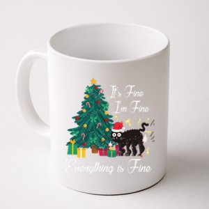 ItS Fine IM Fine Everything Is Fine Funny Cat Christmas Gift Coffee Mug