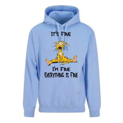 It's Fine I' M Fine Everything Is Fine Funny Cat Tee Unisex Surf Hoodie