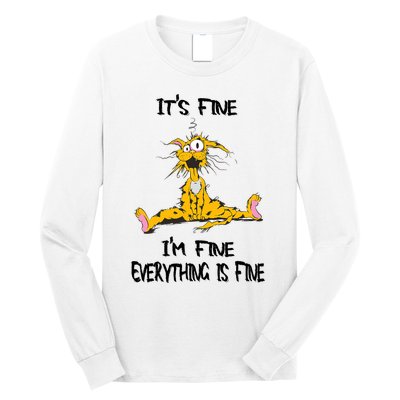 It's Fine I' M Fine Everything Is Fine Funny Cat Tee Long Sleeve Shirt