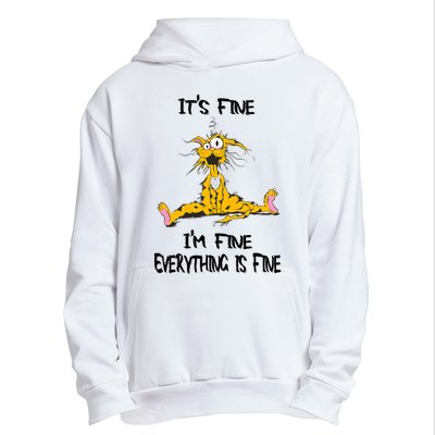 It's Fine I' M Fine Everything Is Fine Funny Cat Tee Urban Pullover Hoodie