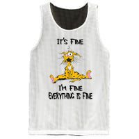 It's Fine I' M Fine Everything Is Fine Funny Cat Tee Mesh Reversible Basketball Jersey Tank