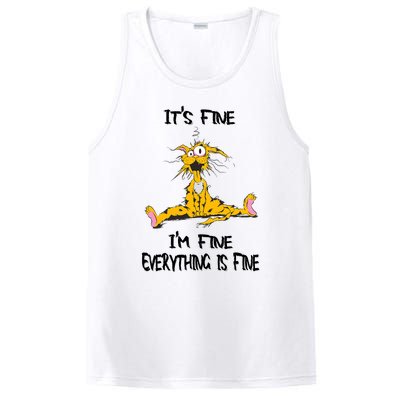 It's Fine I' M Fine Everything Is Fine Funny Cat Tee PosiCharge Competitor Tank