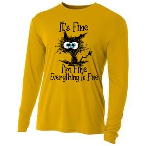 Its Fine Im Fine Everything Is Fine Funny Cat Gift Cooling Performance Long Sleeve Crew