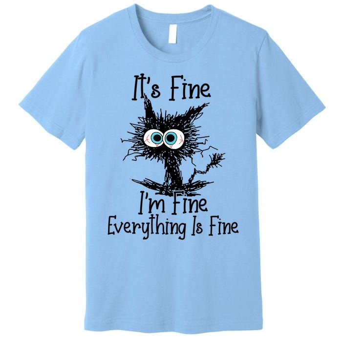 Its Fine Im Fine Everything Is Fine Funny Cat Gift Premium T-Shirt