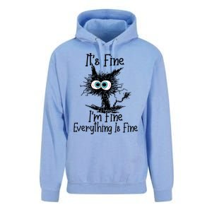 Its Fine Im Fine Everything Is Fine Funny Cat Gift Unisex Surf Hoodie