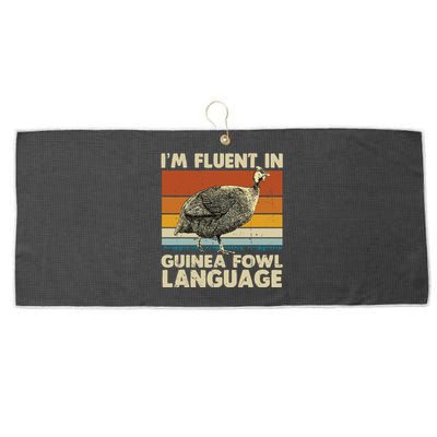 Im Fluent In Guinea Fowl Language Large Microfiber Waffle Golf Towel