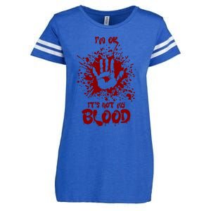 Im Fine Its Not My Blood Sarcastic Halloween Humor Enza Ladies Jersey Football T-Shirt