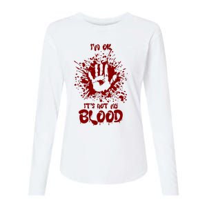 Im Fine Its Not My Blood Sarcastic Halloween Humor Womens Cotton Relaxed Long Sleeve T-Shirt