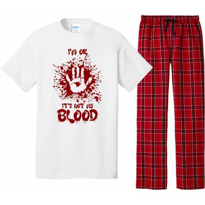 Im Fine Its Not My Blood Sarcastic Halloween Humor Pajama Set