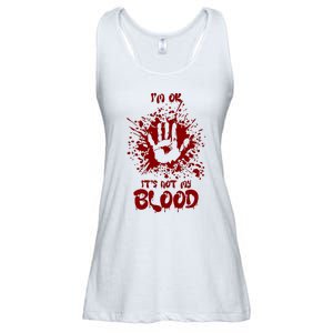 Im Fine Its Not My Blood Sarcastic Halloween Humor Ladies Essential Flowy Tank