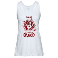 Im Fine Its Not My Blood Sarcastic Halloween Humor Ladies Essential Flowy Tank