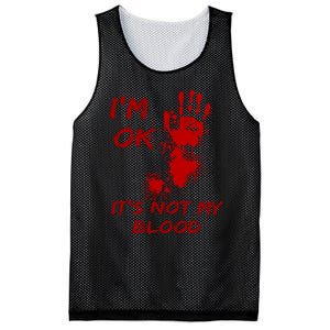 Im Fine Its Not My Blood Sarcastic Halloween Humor Mesh Reversible Basketball Jersey Tank