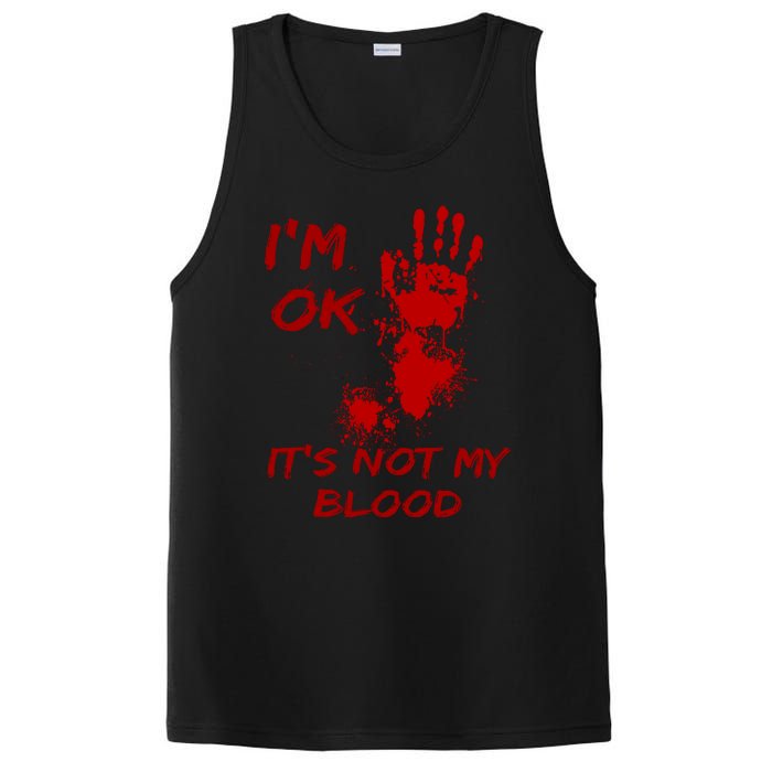 Im Fine Its Not My Blood Sarcastic Halloween Humor PosiCharge Competitor Tank