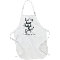 ItS Fine IM Fine Everything Is Fine Funny Cat Full-Length Apron With Pockets