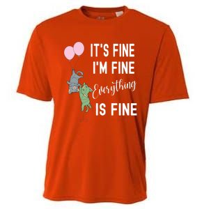 ItS Fine IM Fine Everything Is Fine Funny Cat Lover Gift Cooling Performance Crew T-Shirt