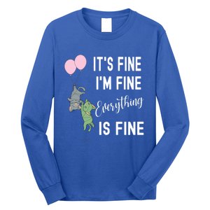 ItS Fine IM Fine Everything Is Fine Funny Cat Lover Gift Long Sleeve Shirt