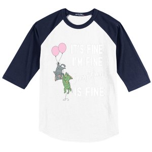 ItS Fine IM Fine Everything Is Fine Funny Cat Lover Gift Baseball Sleeve Shirt