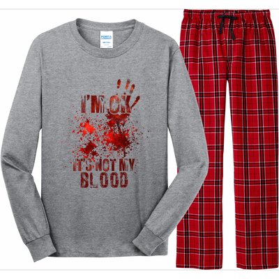 IM Fine ItS Not My Blood Sarcastic Halloween Humor Long Sleeve Pajama Set