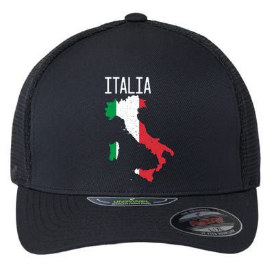 Italia Flag Italian Map Souvenir Italiano Family Flexfit Unipanel Trucker Cap