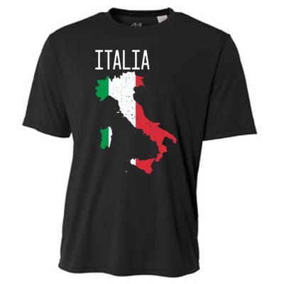 Italia Flag Italian Map Souvenir Italiano Family Cooling Performance Crew T-Shirt