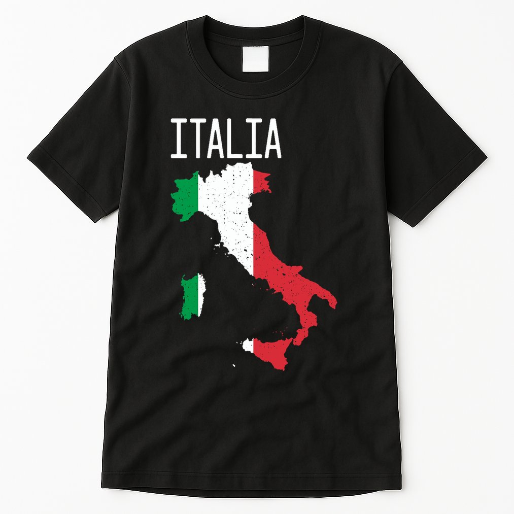 Italia Flag Italian Map Souvenir Italiano Family Tall T-Shirt