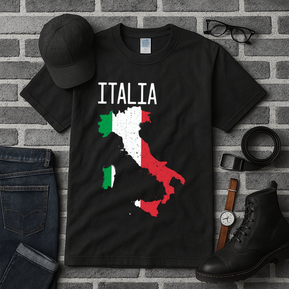 Italia Flag Italian Map Souvenir Italiano Family Tall T-Shirt